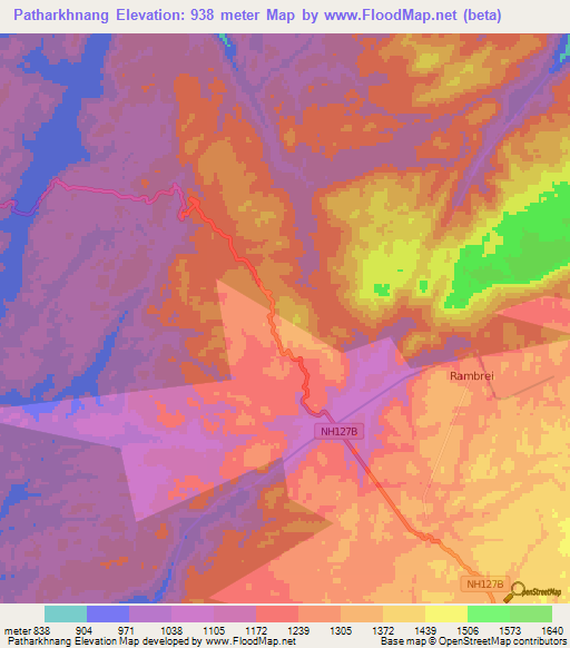Patharkhnang,India Elevation Map