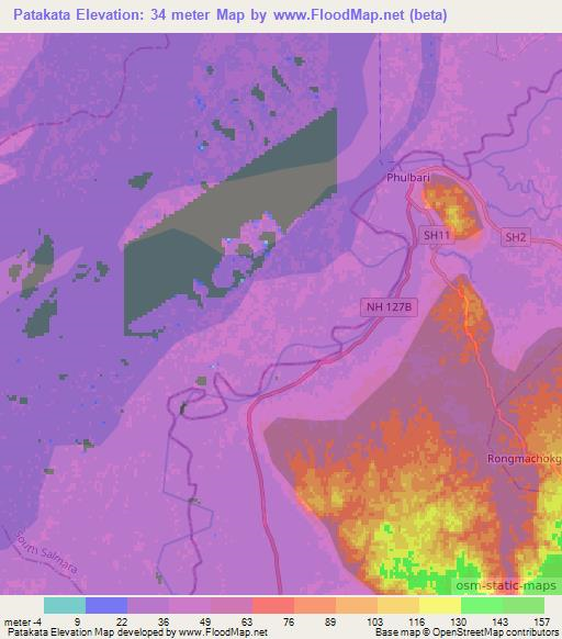 Patakata,India Elevation Map