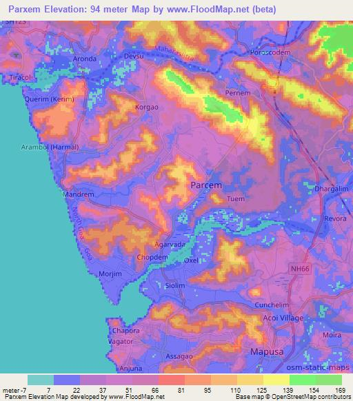 Parxem,India Elevation Map