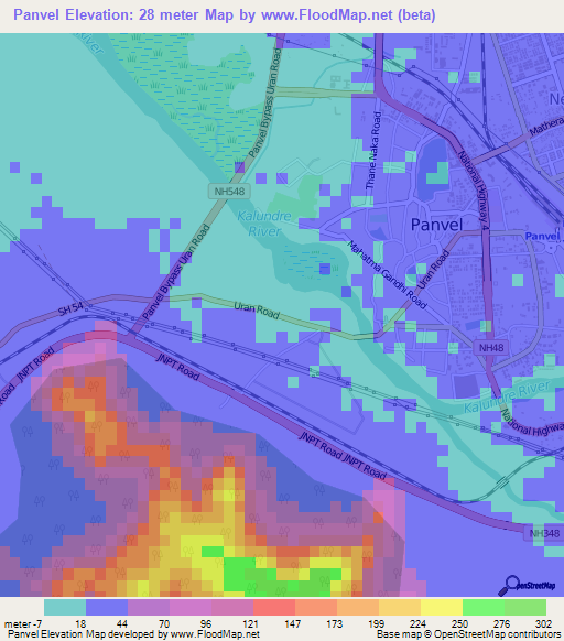 Panvel,India Elevation Map