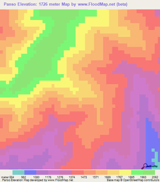 Panso,India Elevation Map