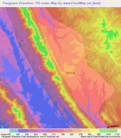 Panjgraon,India Elevation Map