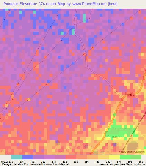 Panagar,India Elevation Map