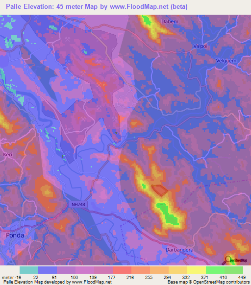 Palle,India Elevation Map