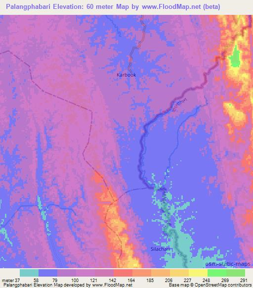 Palangphabari,India Elevation Map