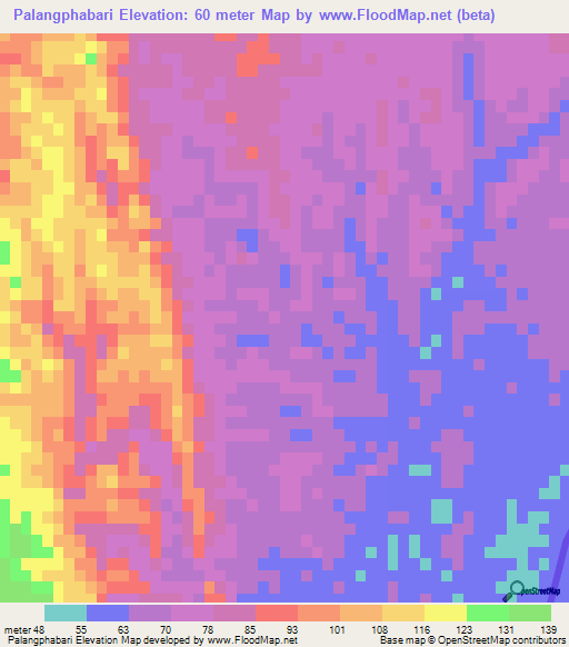 Palangphabari,India Elevation Map