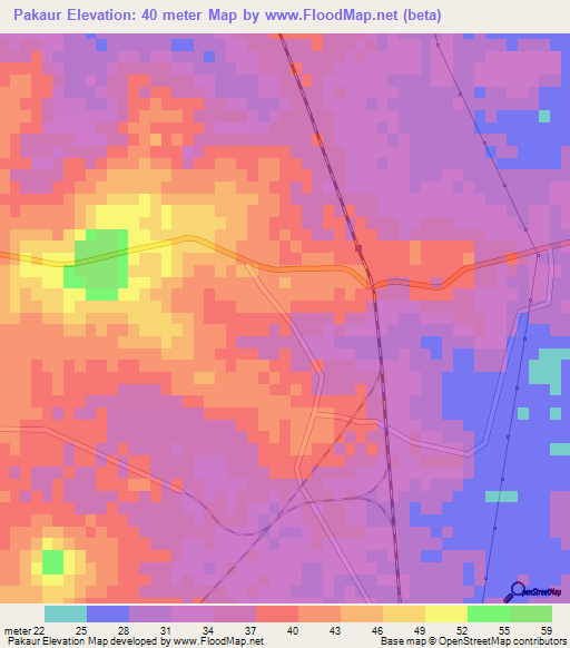 Pakaur,India Elevation Map