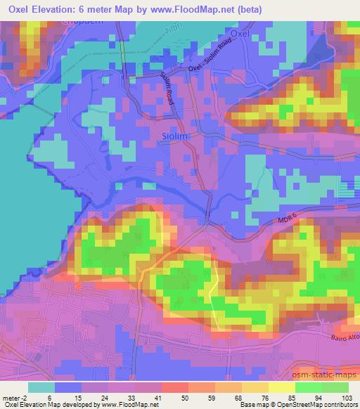 Oxel,India Elevation Map