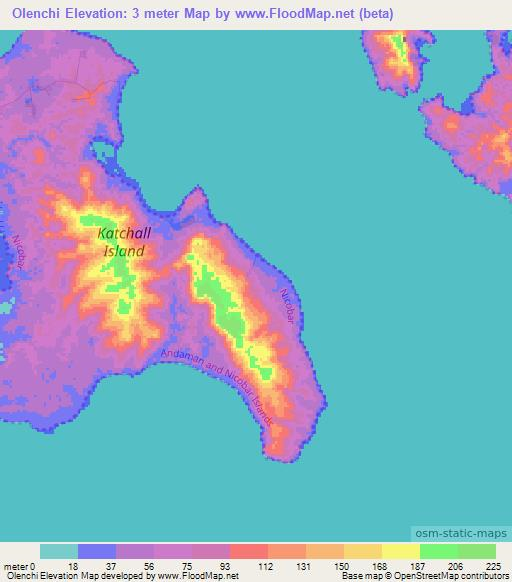 Olenchi,India Elevation Map