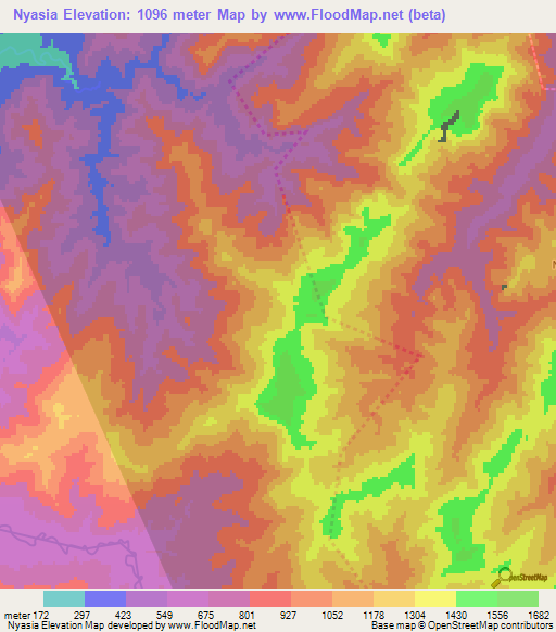 Nyasia,India Elevation Map