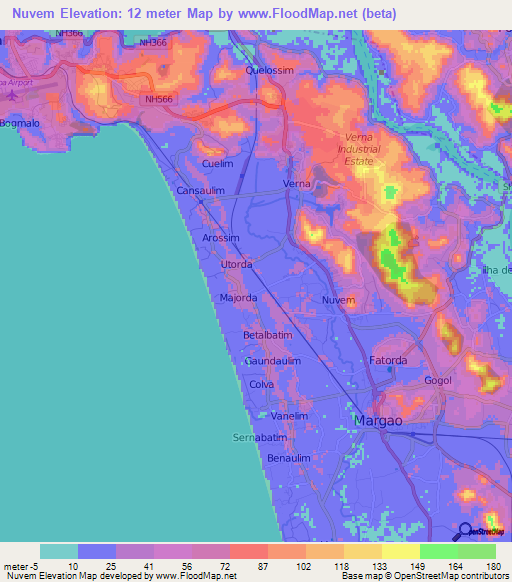 Nuvem,India Elevation Map