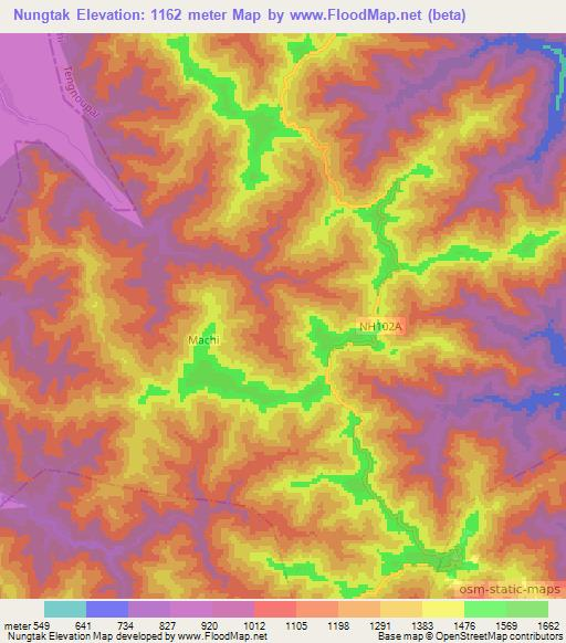 Nungtak,India Elevation Map