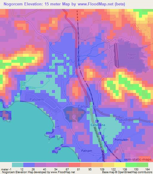 Nogorcem,India Elevation Map