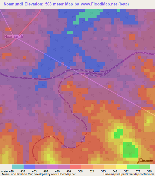 Noamundi,India Elevation Map