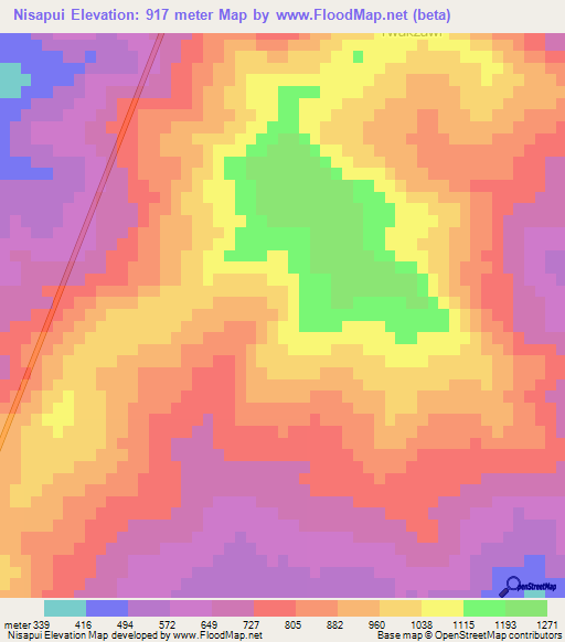Nisapui,India Elevation Map