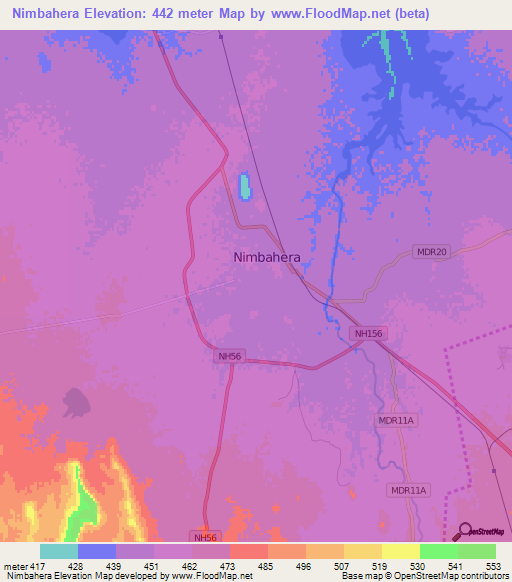 Nimbahera,India Elevation Map