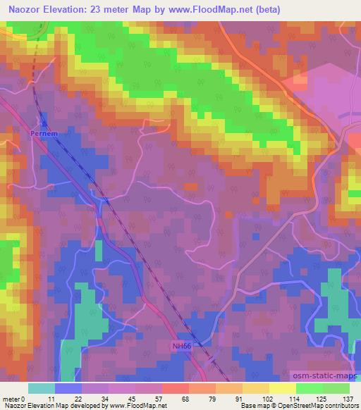 Naozor,India Elevation Map