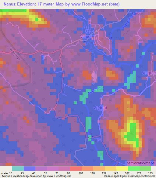 Nanuz,India Elevation Map
