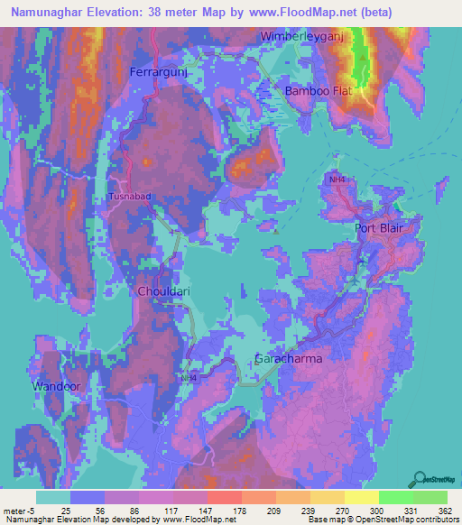 Namunaghar,India Elevation Map