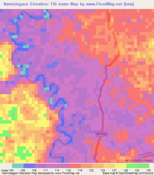 Namtolagaon,India Elevation Map