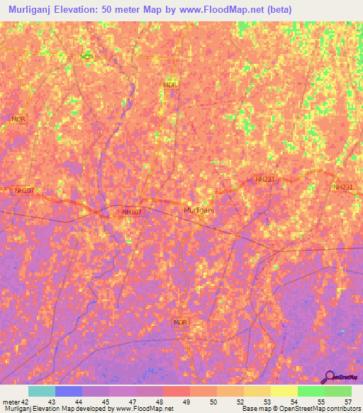 Murliganj,India Elevation Map