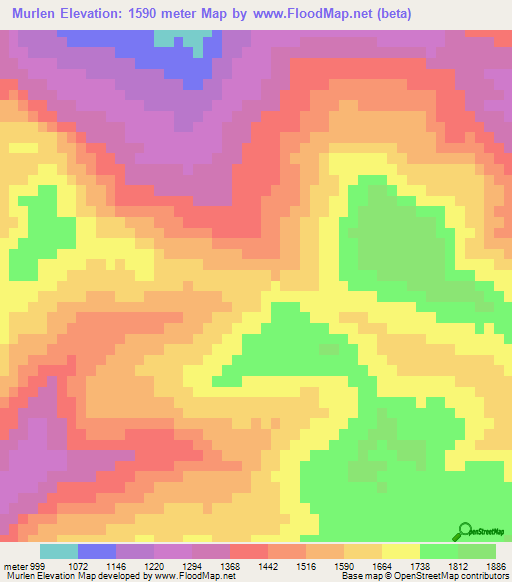Murlen,India Elevation Map