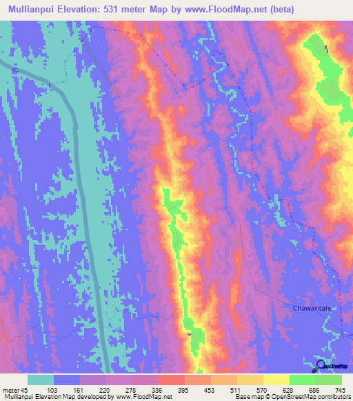 Mullianpui,India Elevation Map