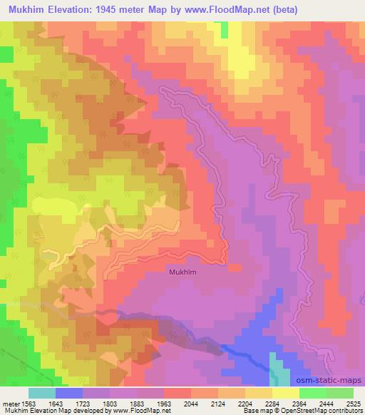 Mukhim,India Elevation Map