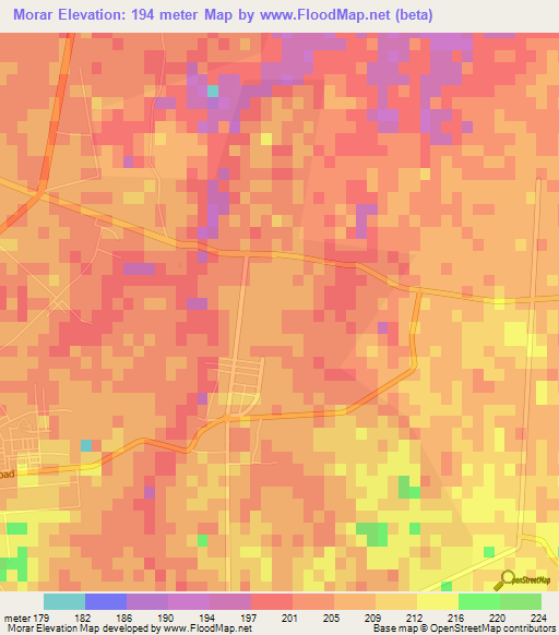 Morar,India Elevation Map