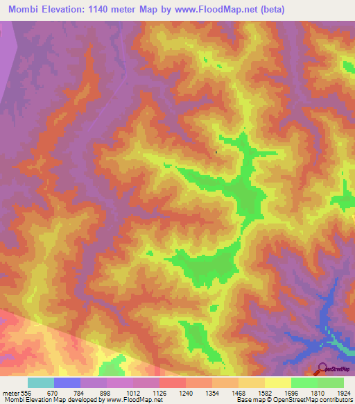 Mombi,India Elevation Map