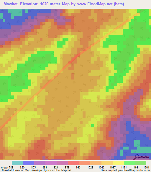 Mawhati,India Elevation Map