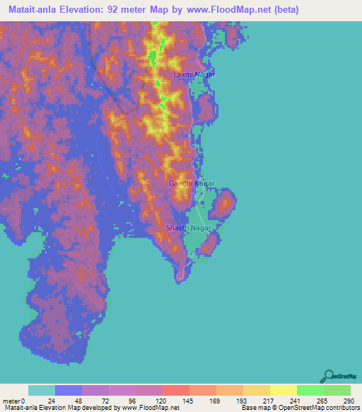 Matait-anla,India Elevation Map
