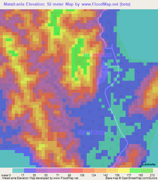 Matait-anla,India Elevation Map