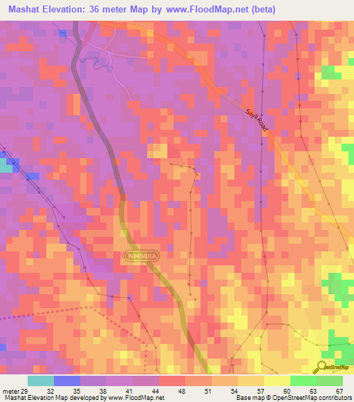 Mashat,India Elevation Map