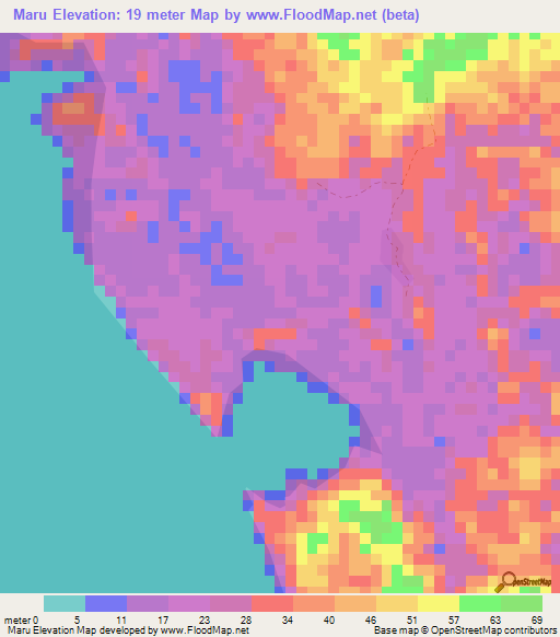 Maru,India Elevation Map