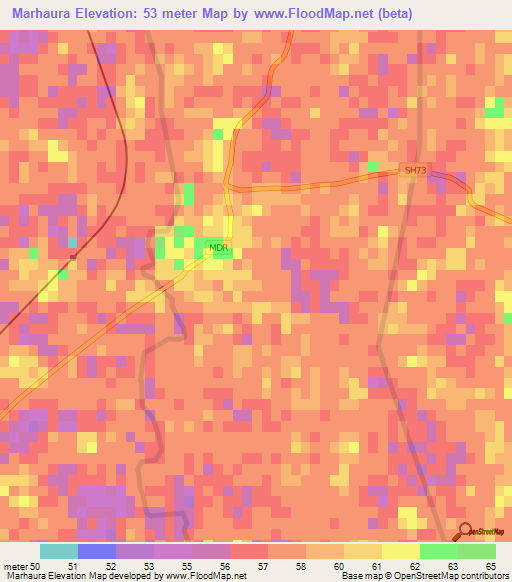 Marhaura,India Elevation Map