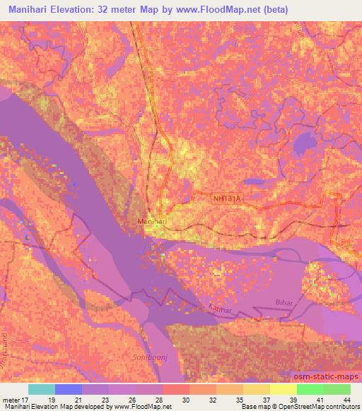 Manihari,India Elevation Map