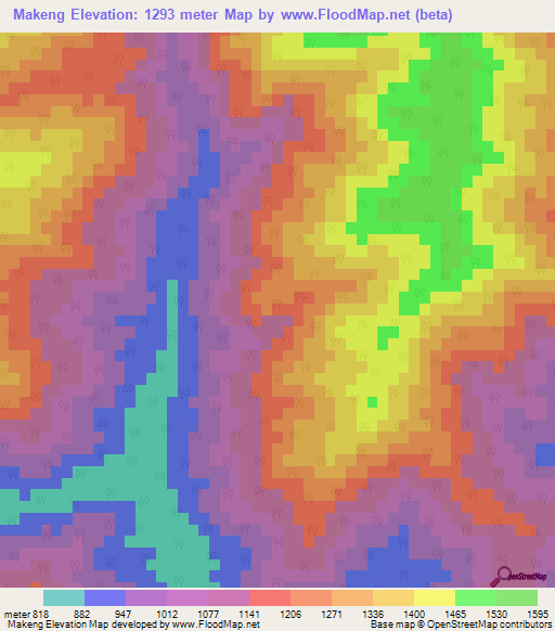 Makeng,India Elevation Map