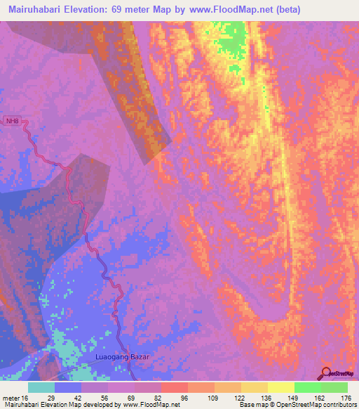 Mairuhabari,India Elevation Map