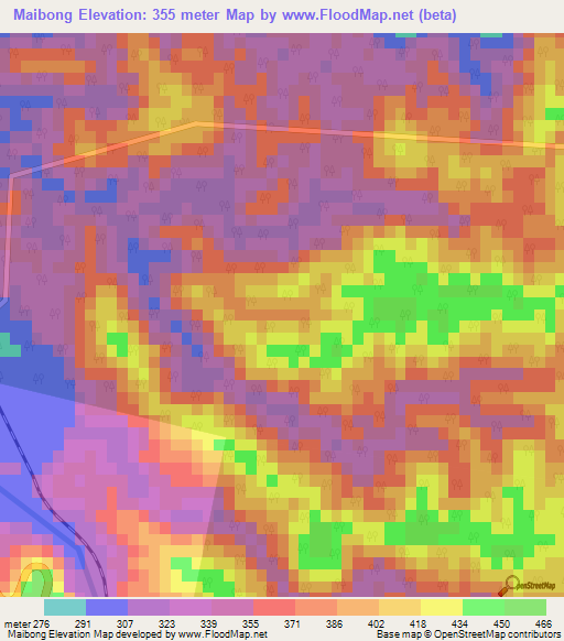 Maibong,India Elevation Map