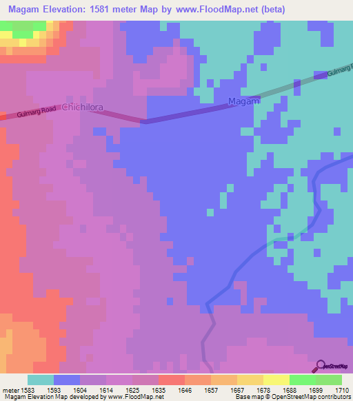 Magam,India Elevation Map