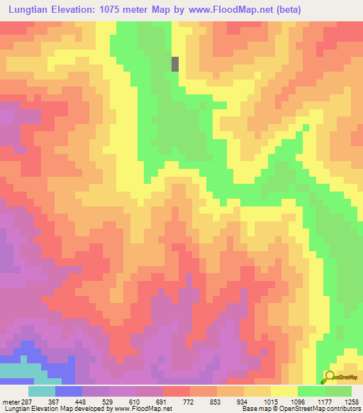 Lungtian,India Elevation Map