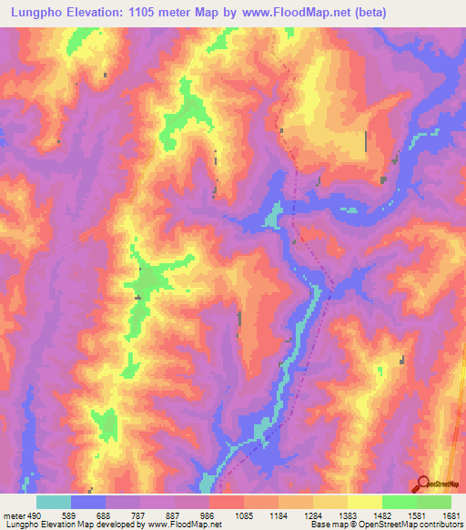 Lungpho,India Elevation Map