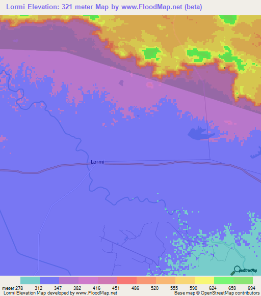 Lormi,India Elevation Map