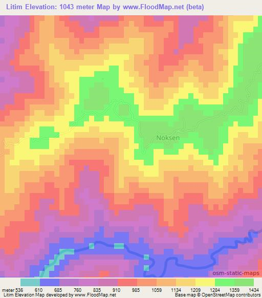 Litim,India Elevation Map