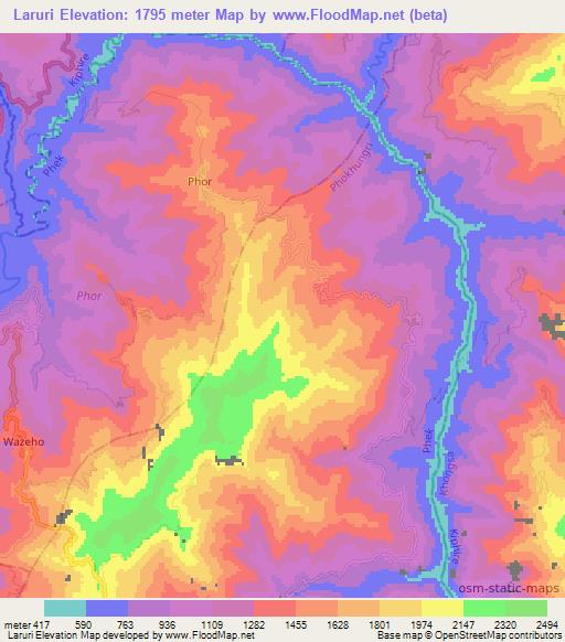 Laruri,India Elevation Map