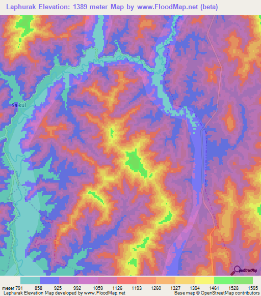 Laphurak,India Elevation Map