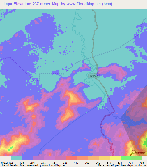 Lapa,India Elevation Map