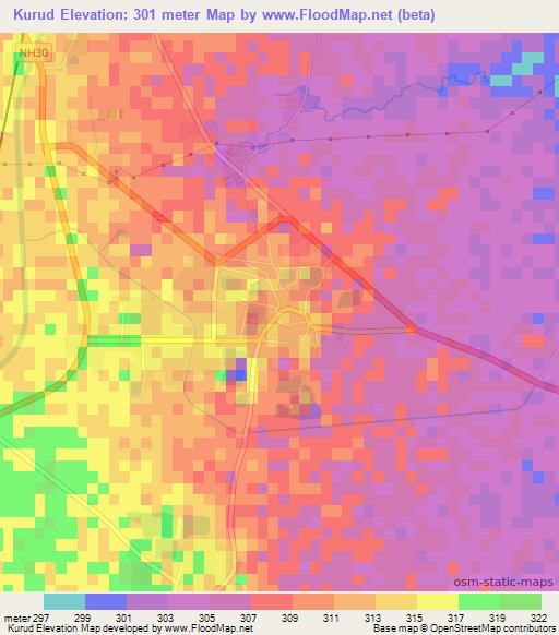 Kurud,India Elevation Map