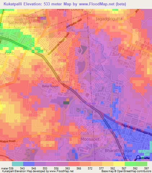 Kukatpalli,India Elevation Map